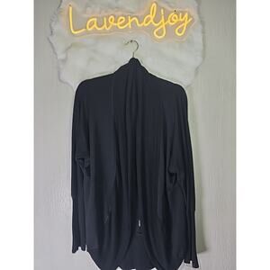 H By Bordeaux Classic Cardigan Sweater Womens M Black Soft Cozy Office Winter